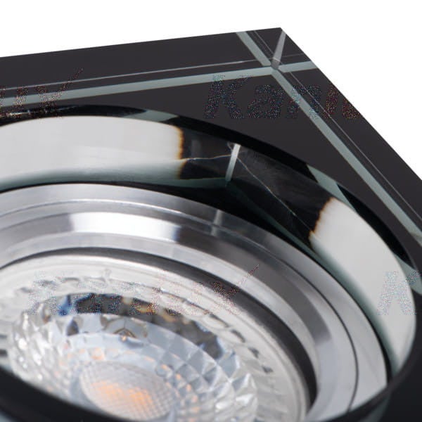Plafonnier encastré verre noir – Accentuation – Carré 90x90mm – GX5.3 - 4