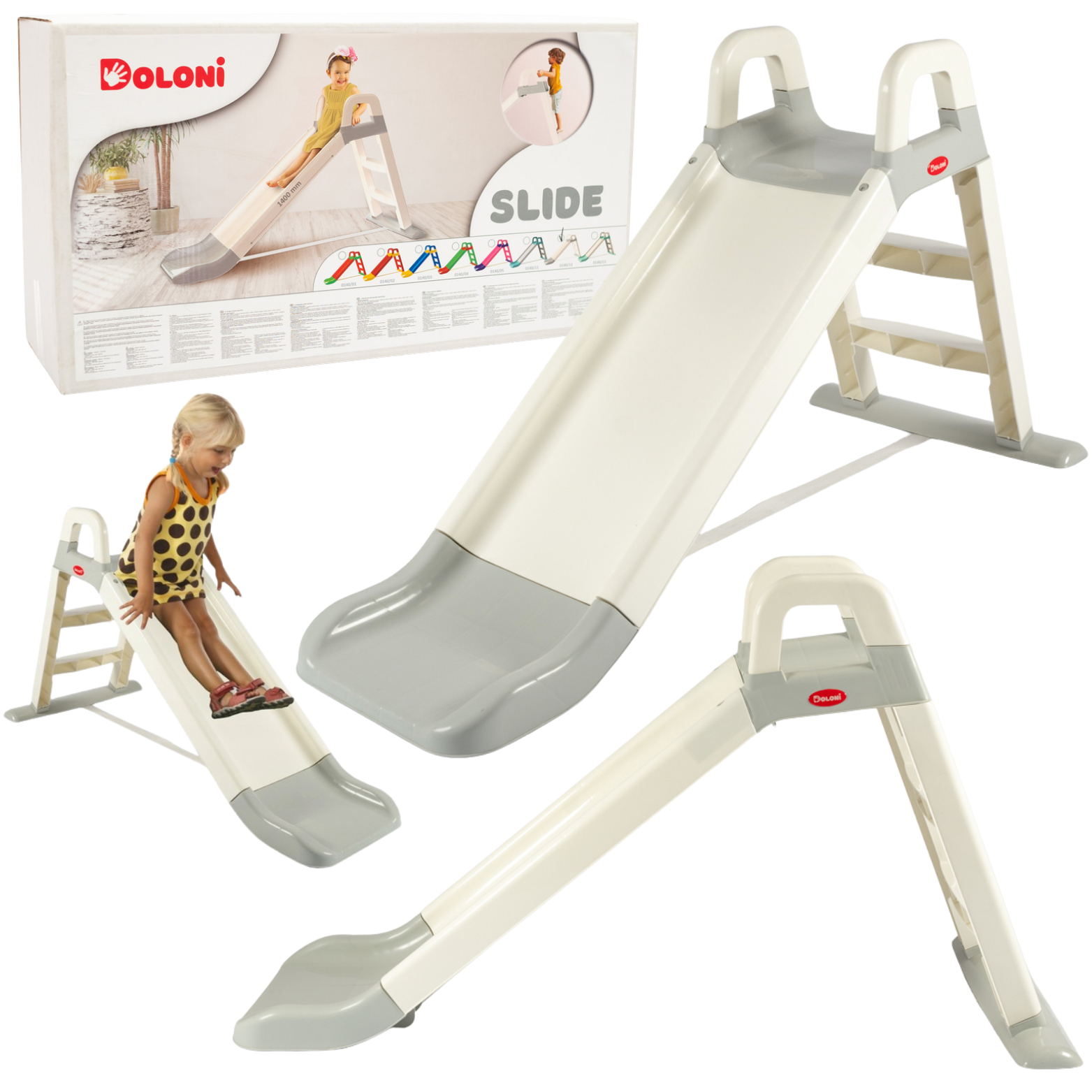 Zjeżdżalnia Wolnostojąca Dziecięca Ślizg 140 Cm Stabilna Do Ogrodu 0140/12