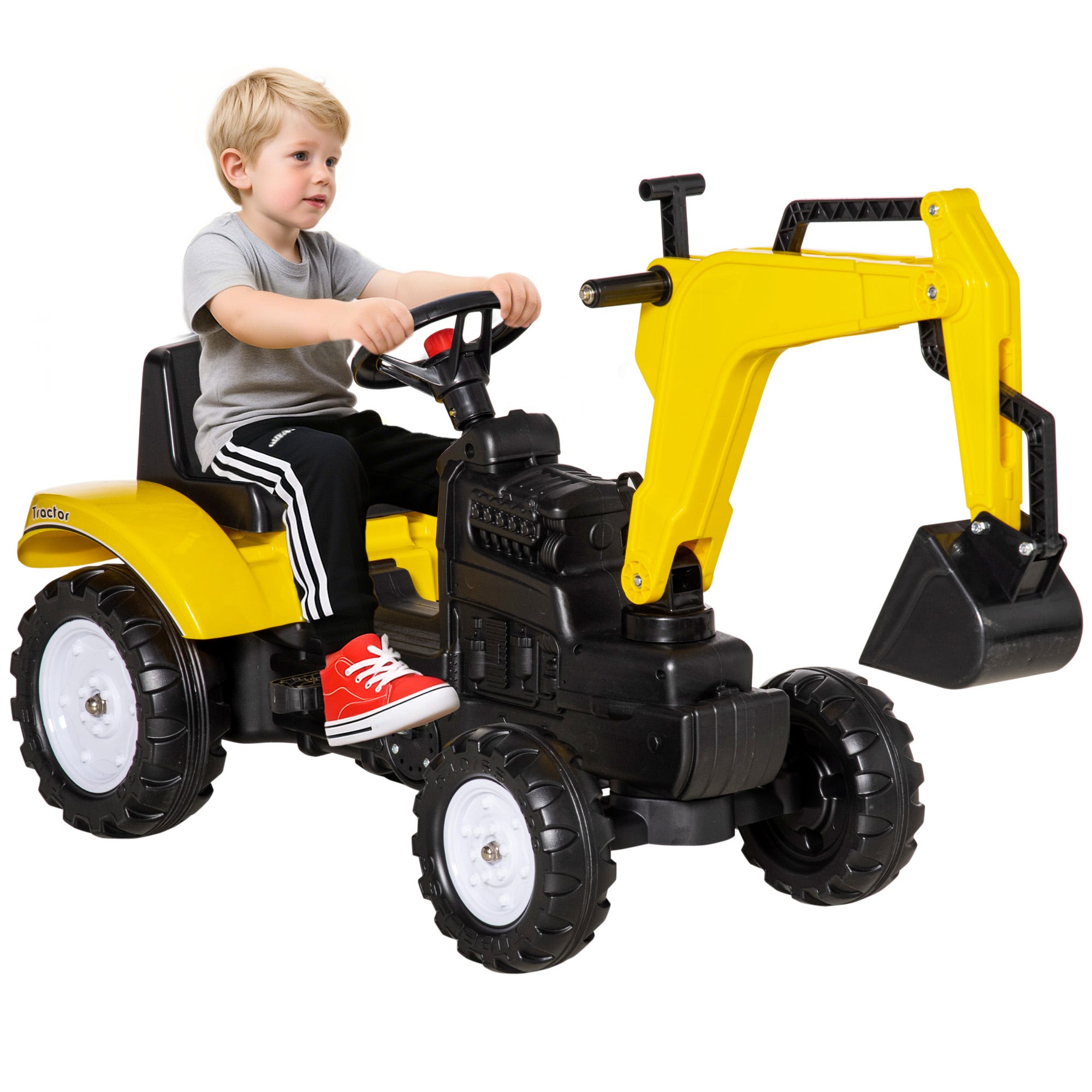 Véhicule à pédale Smoby Tracteur à pédales avec remorque détachable Véhicule à pédale Smoby Tracteur à pédales avec remorque détachable