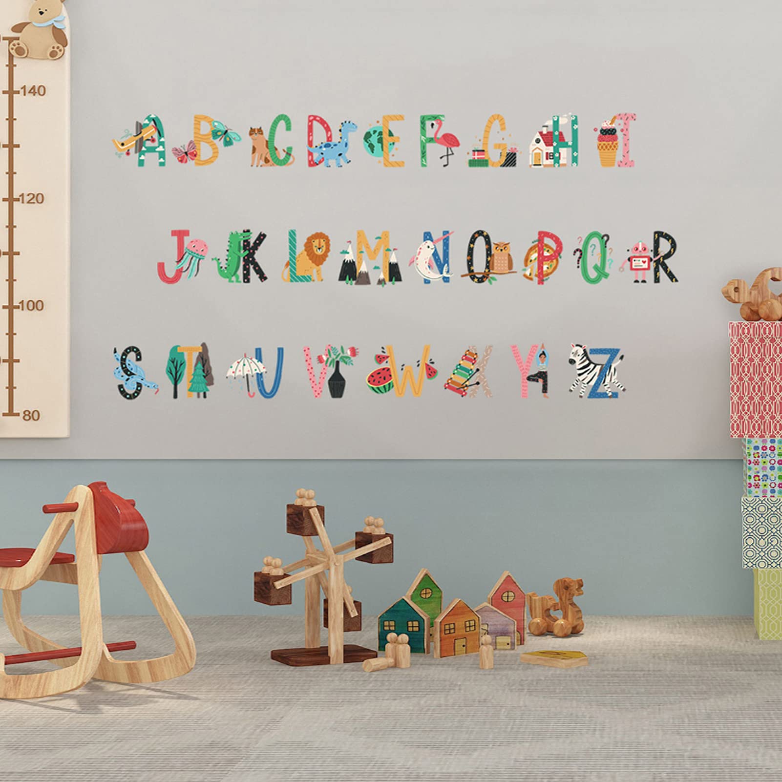 STICKERS MURAUX ANIMAUX PLANTES LETTRES ANGLAISES STICKERS MURAUX ÉDUCATIFS ET DÉCORATIFS POUR LA DÉCORATION DE CHAMBRE D'ENFANT - 8