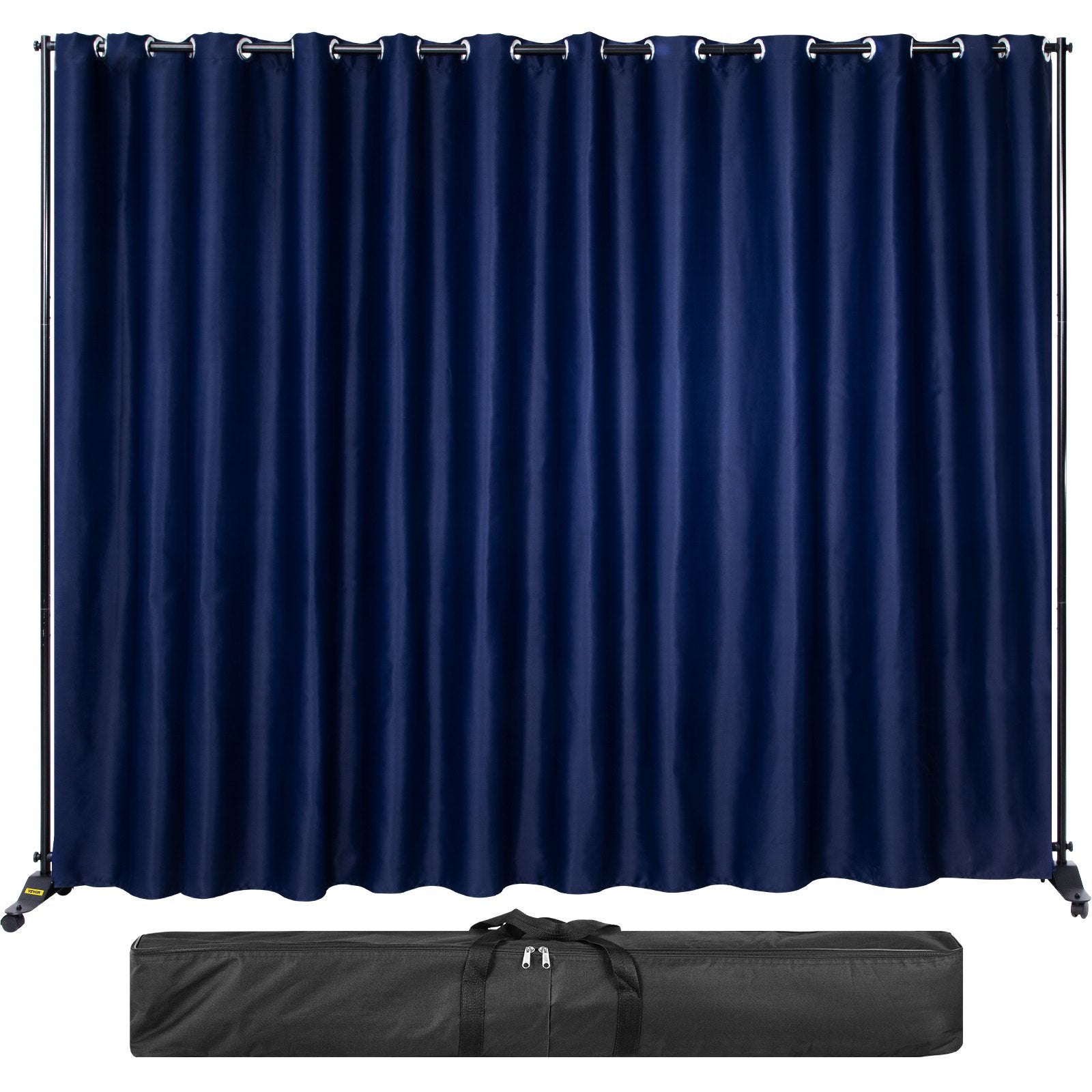 Cloison Séparation Autoportante Tringle Rideau - Paravent Réglable Noir Pour Salon Chambre Bureau