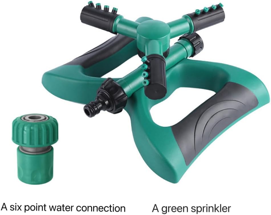 Irrigatore A Pioggia Rotante 360° Per Giardino E Prato, In ABS E Lega Di Zinco, Raccordo A Forchetta, Copertura Ampia, Facile Installazione, 31 Cm