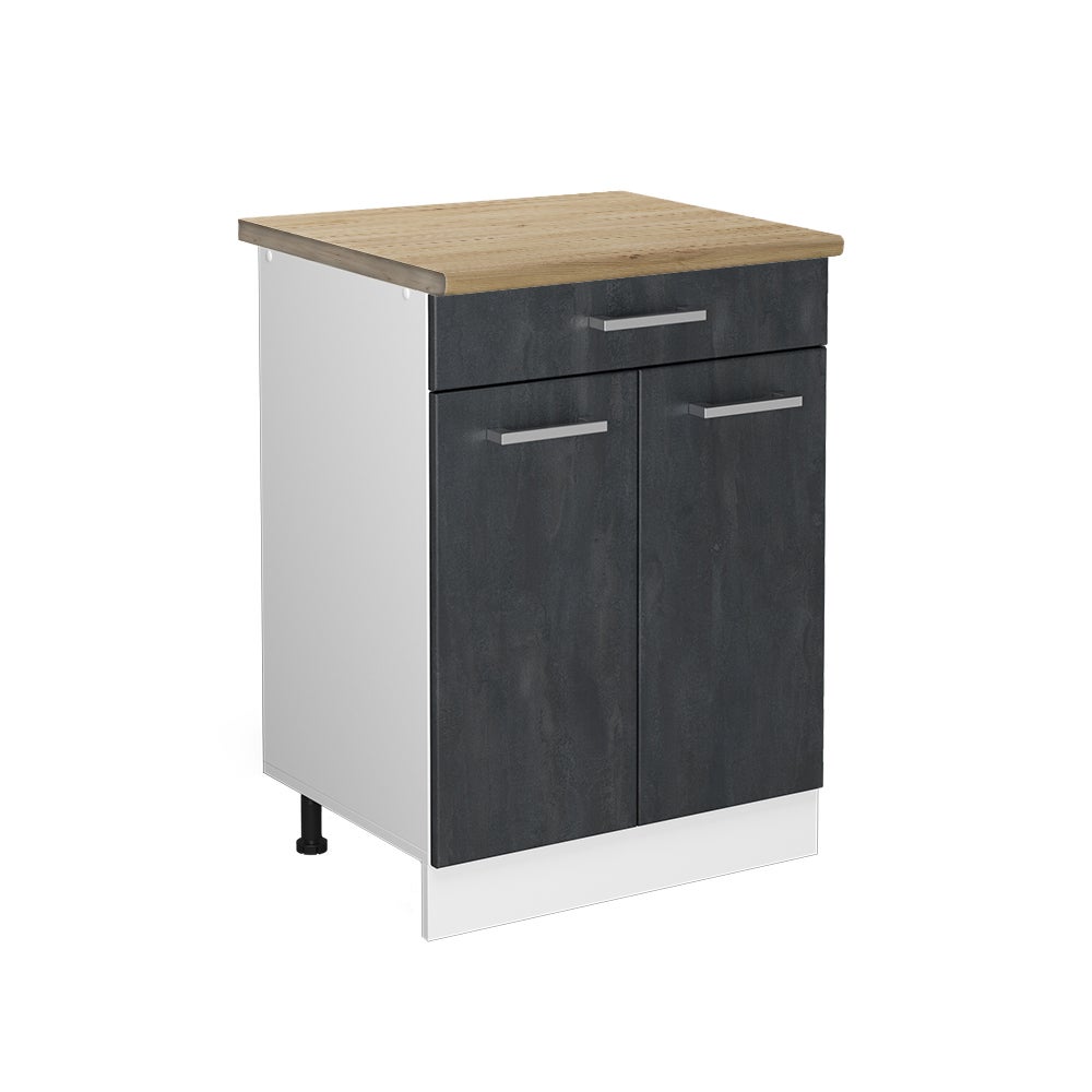 Vicco Szafka dolna do kuchni R-Line, Czarny beton, 60 cm BP Dąb