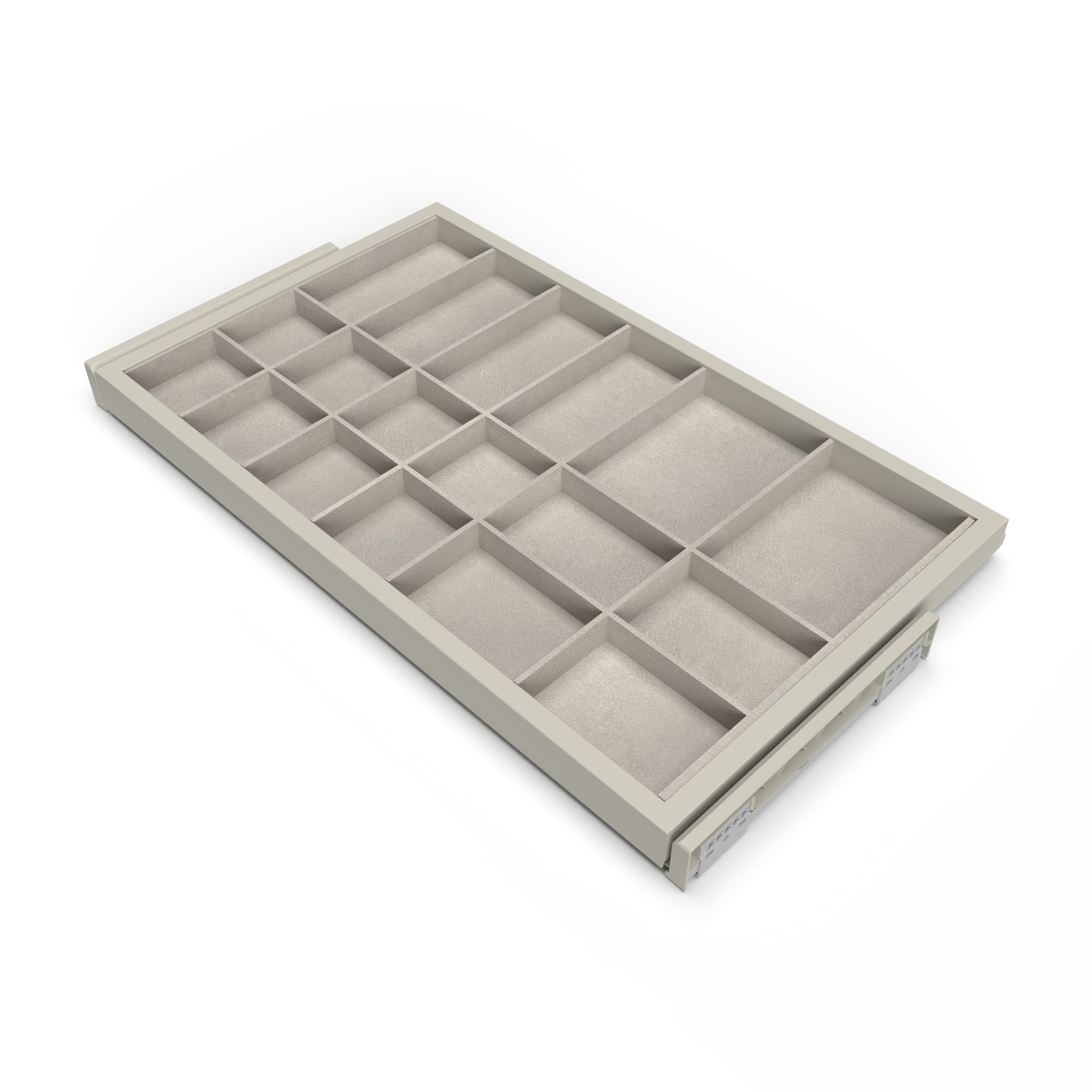 Emuca Komplet szuflad organiser z prowadnicami Soft Close do szaf, regulowany, moduł 800 mm, Kamiennoszary