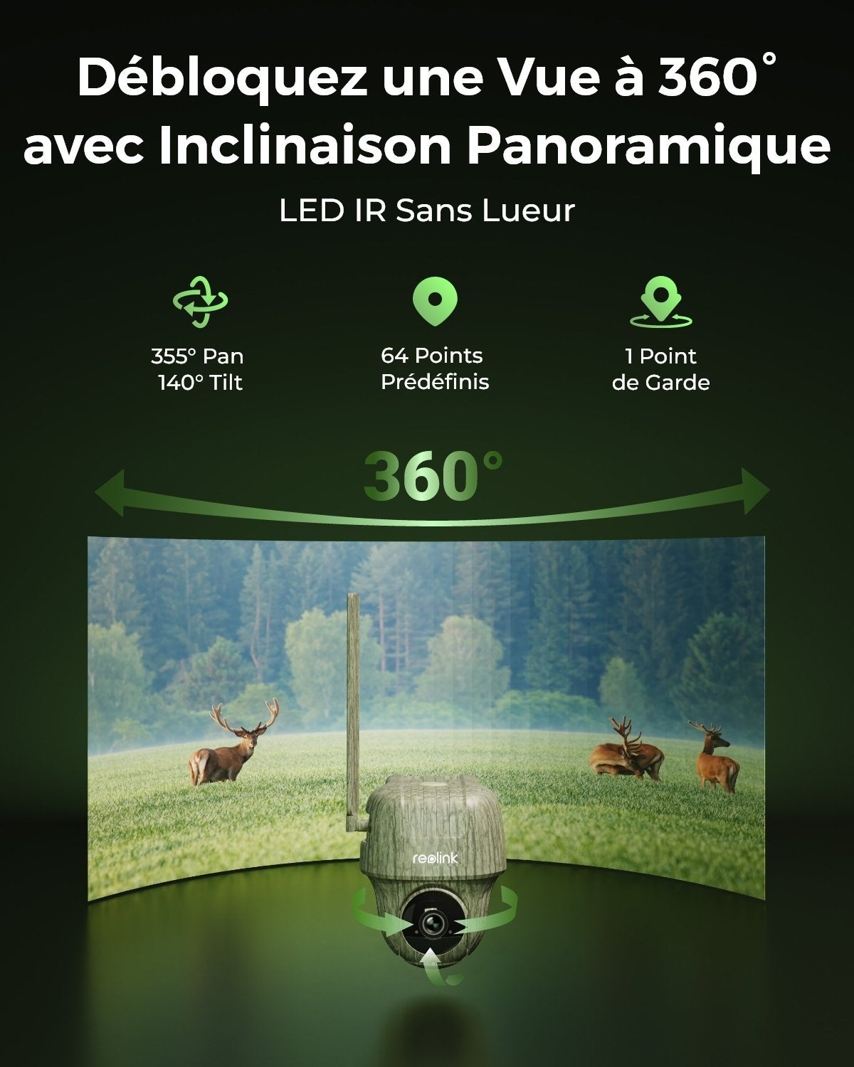 Caméra de surveillance 4K 4G LTE batterie PT sans fil, Reolink Go Ranger PT+SP - 4