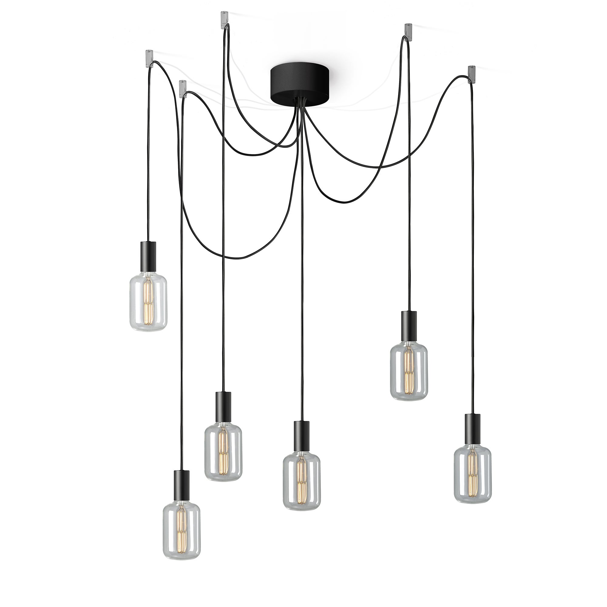 Lustre en corde de chanvre, lampe à suspension rétro en métal noir, suspensions de