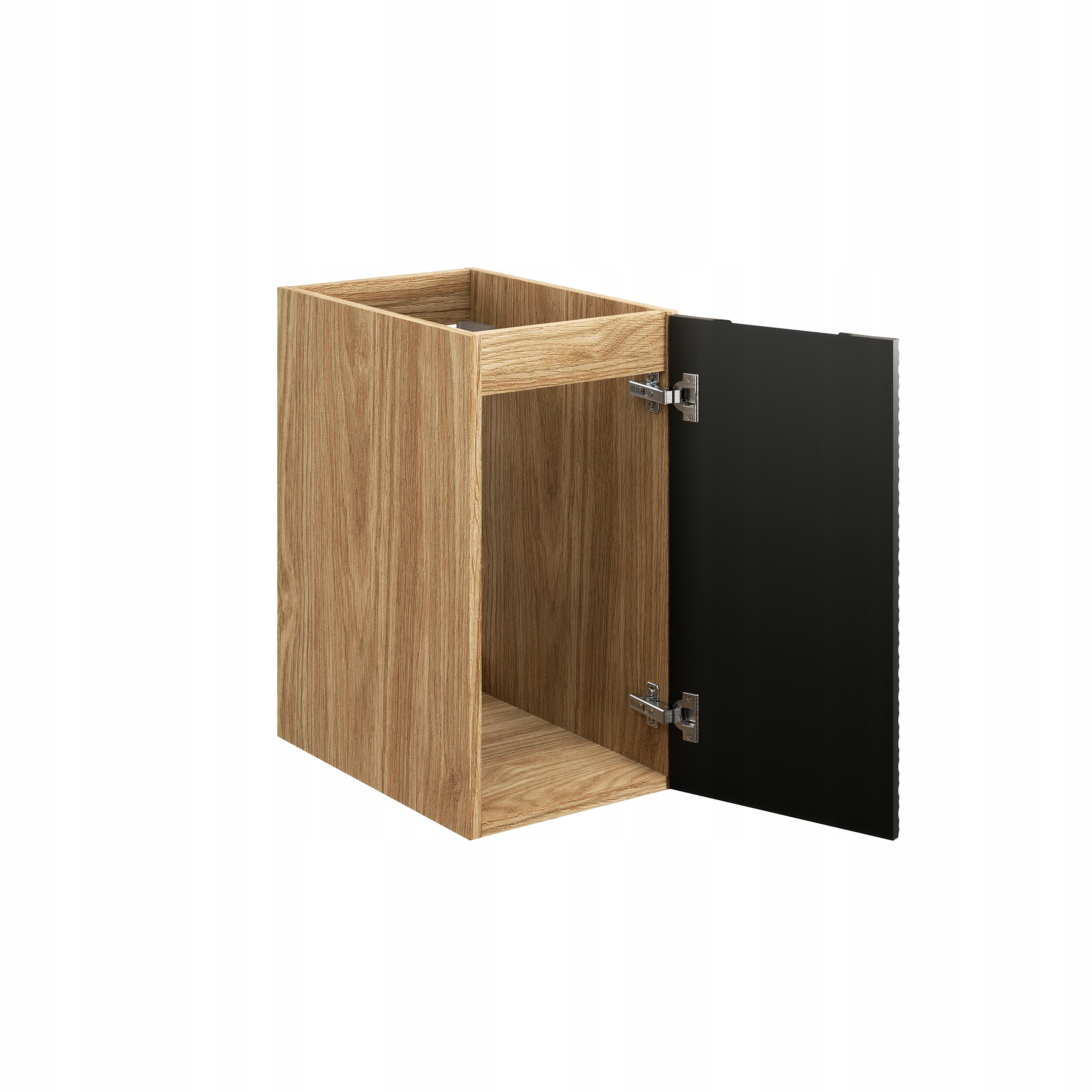 Szafka łazienkowa OCEAN 30 cm czarna dąb olejowany front 3D MDF wisząca pod blat - 7