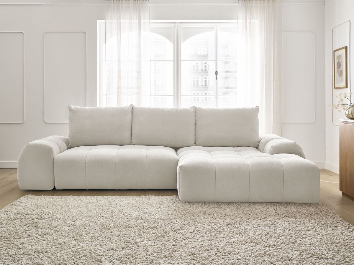 Canapé d'angle convertible coffre EVEREST tissu texturé BOBOCHIC 3 ...