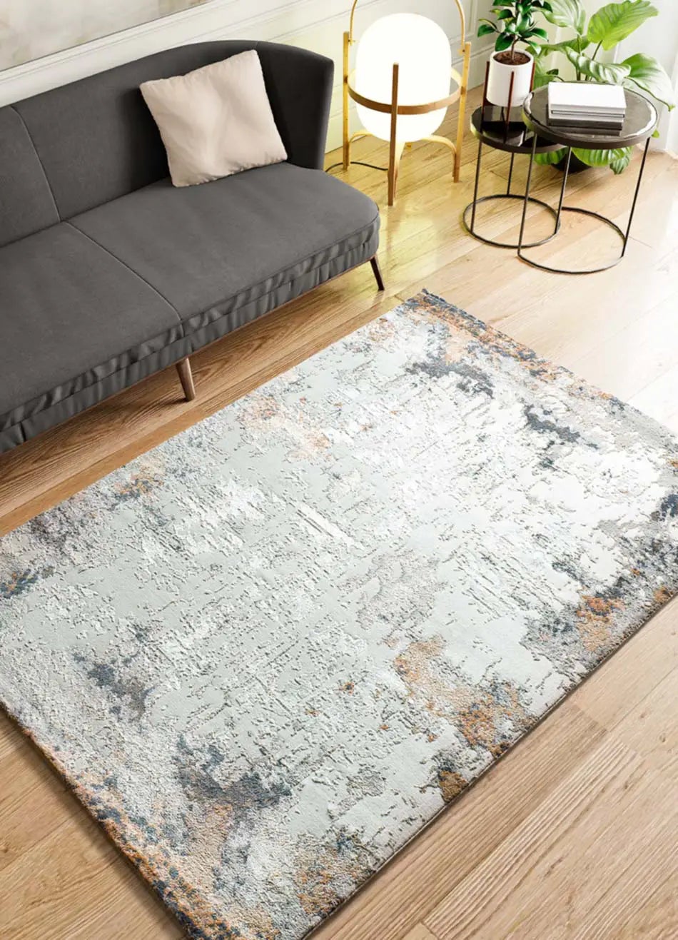 Dywan wewnętrzny prostokątny, wielokolorowy, 154 x 230 cm, KEOPS abstrakcyjny z reliefem - ATTICGO
