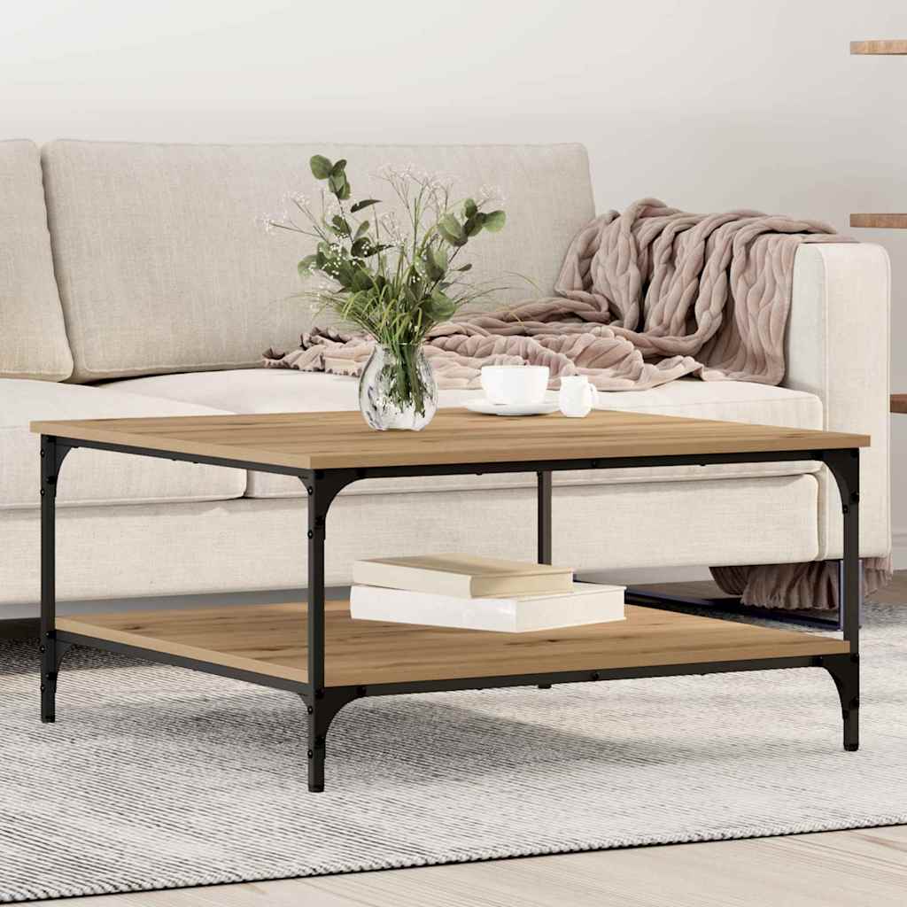 Stolik kawowy dąb artisan 80 x 80 x 40 cm