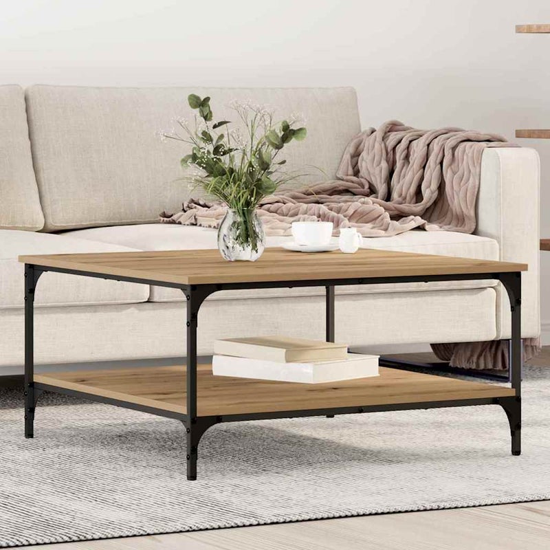 Stolik kawowy dąb artisan 80 x 80 x 40 cm