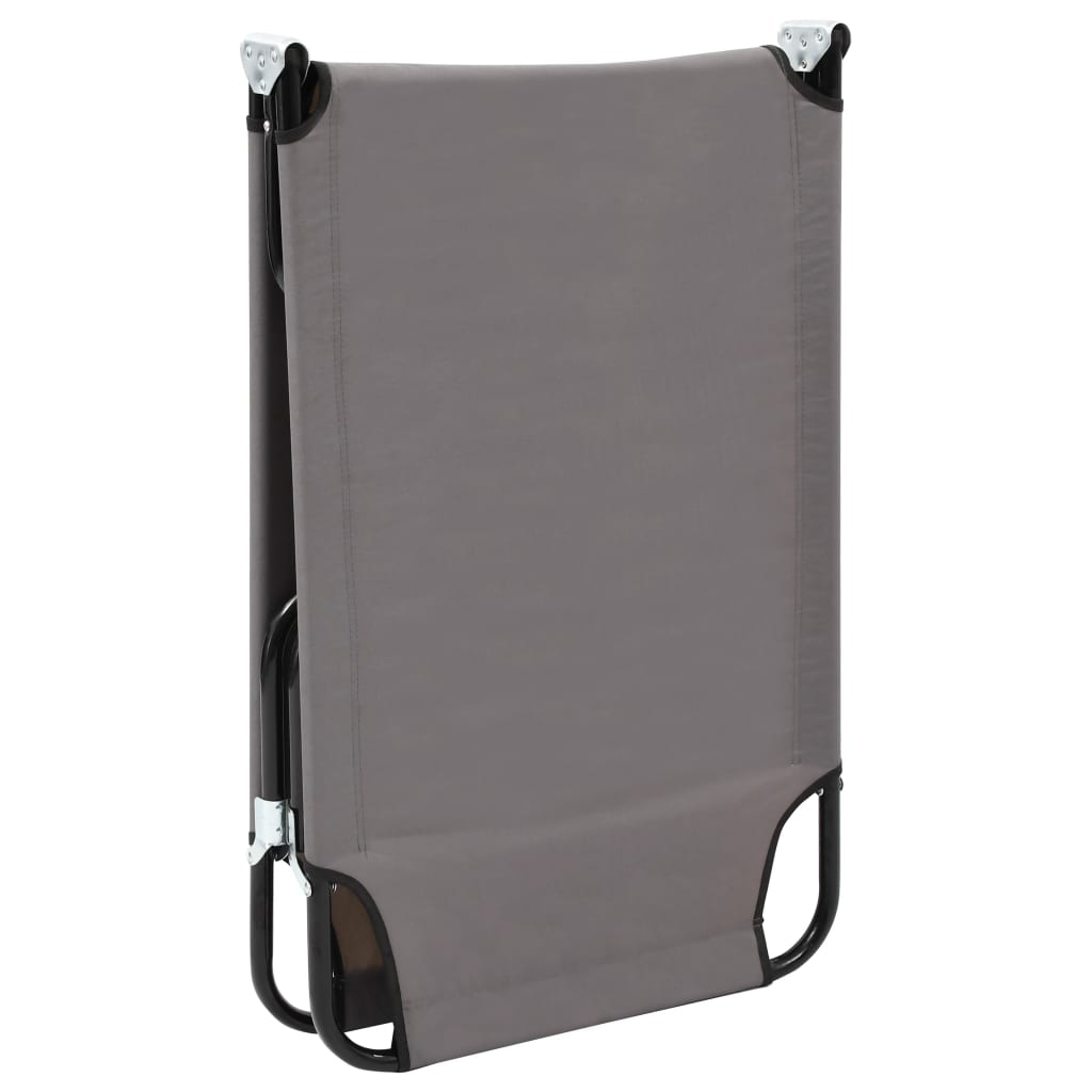 Lettino da campeggio pieghevole arredo da esterno 190 cm pieghevole grigio acciaio 02_0012876 - 6