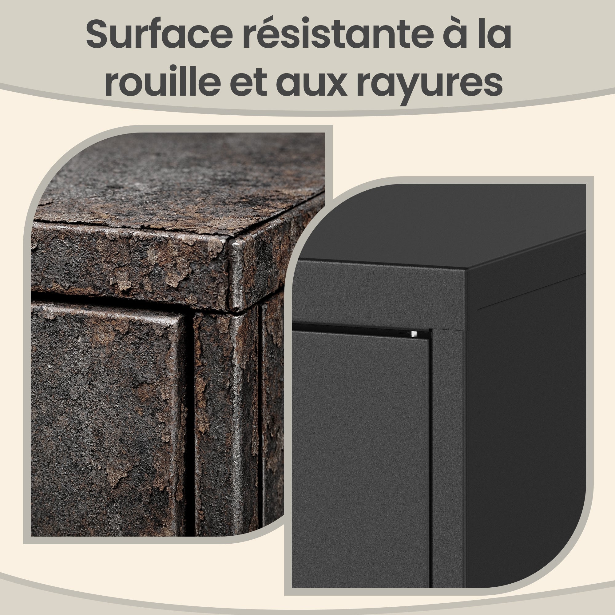 Armoire en Acier à 2 Portes, Verrouillable, Étagère Réglable, Meuble de Rangement pour Bureau, 80 x 40 x 90 cm, Noir - 6