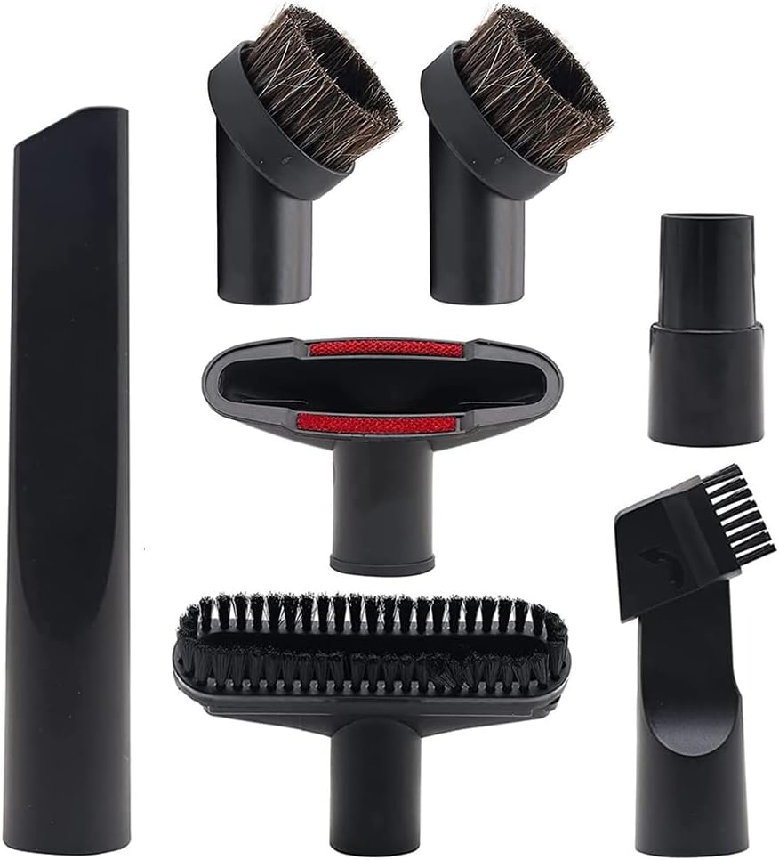 Set accesorii aspirator cu 7 piese 32/35 mm, duze universale și perii cu adaptor, pentru Karcher, Miele, Bosch și Siemens.