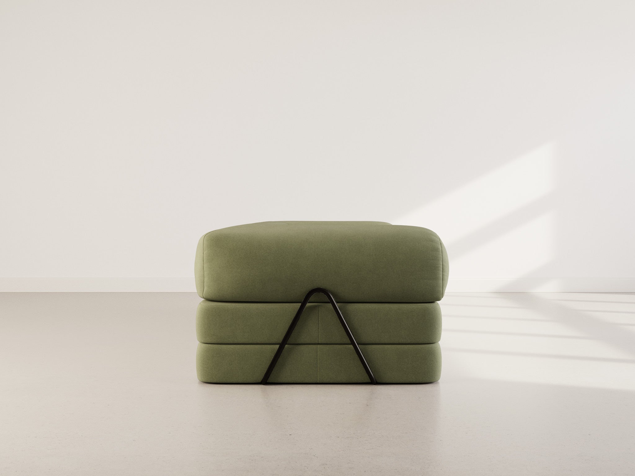 Canapé droit convertible 3 places en velours texturé vert sauge - NEBULA - Best Mobilier - 8