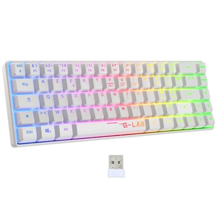 Teclado Gamer Inalámbrico G-Lab Keyz Titanium WL 65% | Switch Rojo | RGB Personalizable | Para PC, PS4, PS5, Xbox