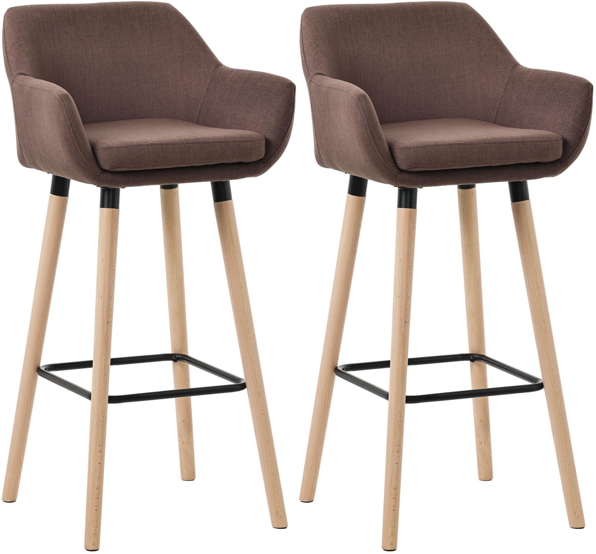 Tabouret De Bar Lincoln CLP – Tissu, Bois Et Métal – Assise Confortable Avec Repose-pieds – Neuf