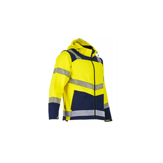 Blouson HV Zéro Métal à Col Montant Classe 3 - Gamme Haute Visibilité - PRECAUTION - MARINE