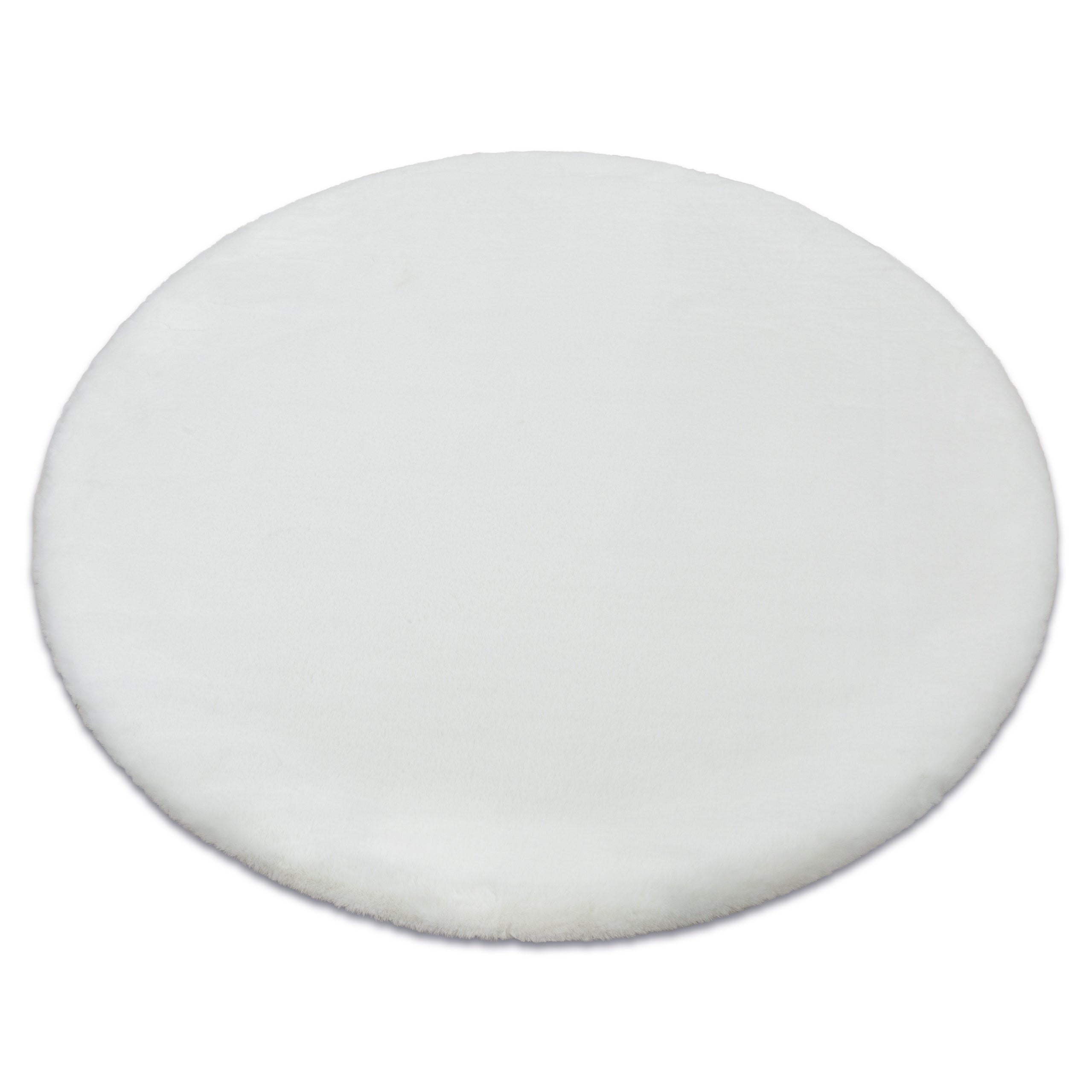 Alfombra bunny círculo blanco imitación de piel de conejo circulo 160 cm