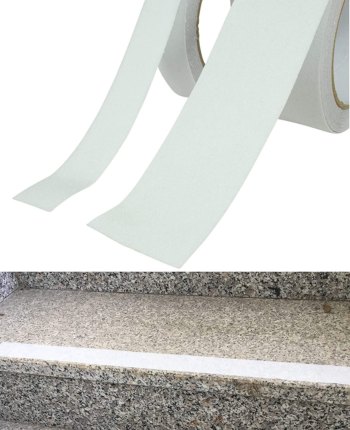 Strisce nastro adesivo antiscivolo trasparente varie misure - 50mm x 6MT - 3