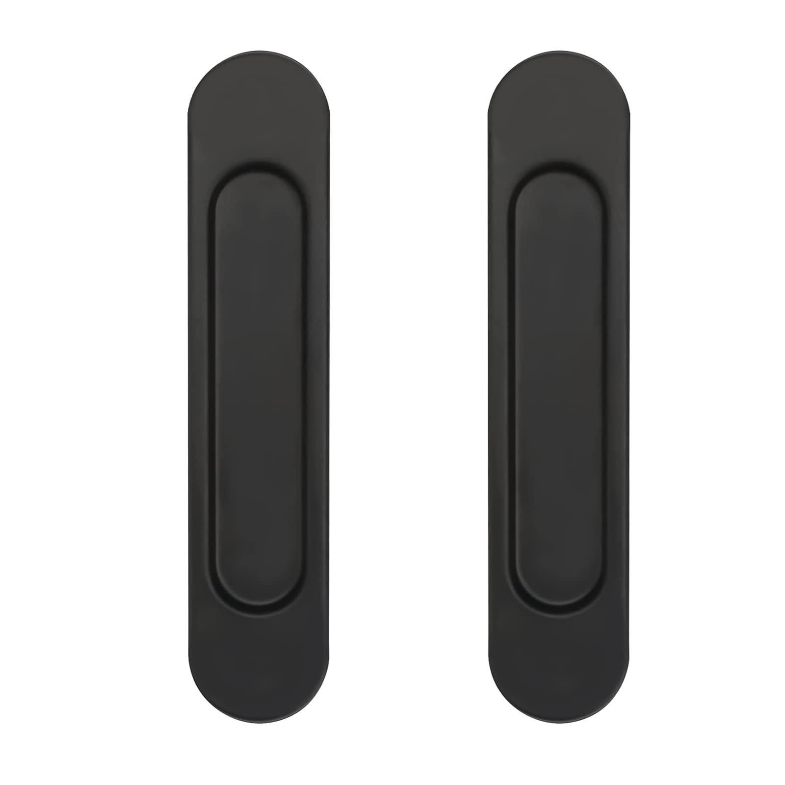 2pcs Poignée Porte Coulissante Ovale 14,8cm Auto-Adhésive Noir pour ...