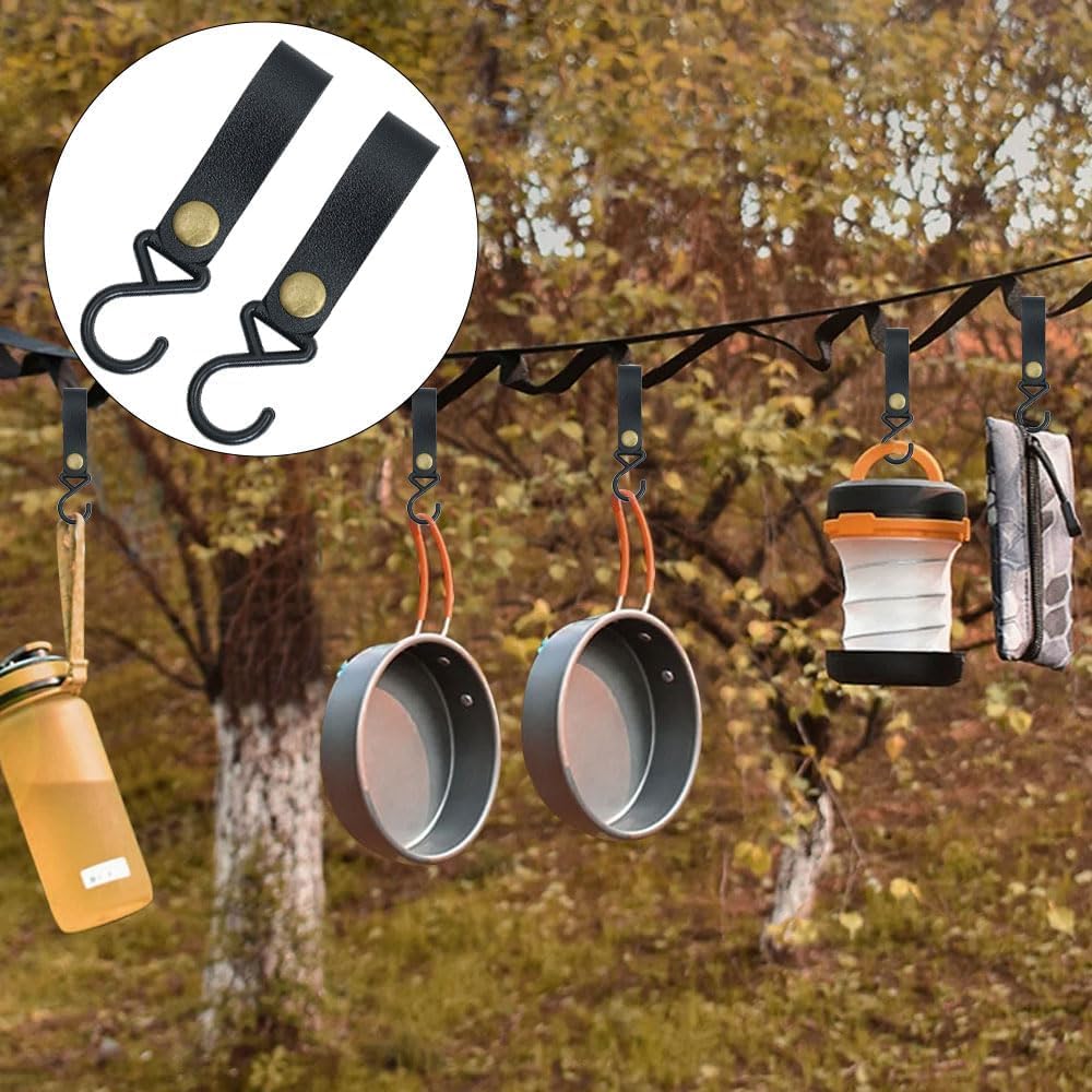 8 Pièces Cuir S-Crochets, S-Crochets Camping, S-Crochets Avec