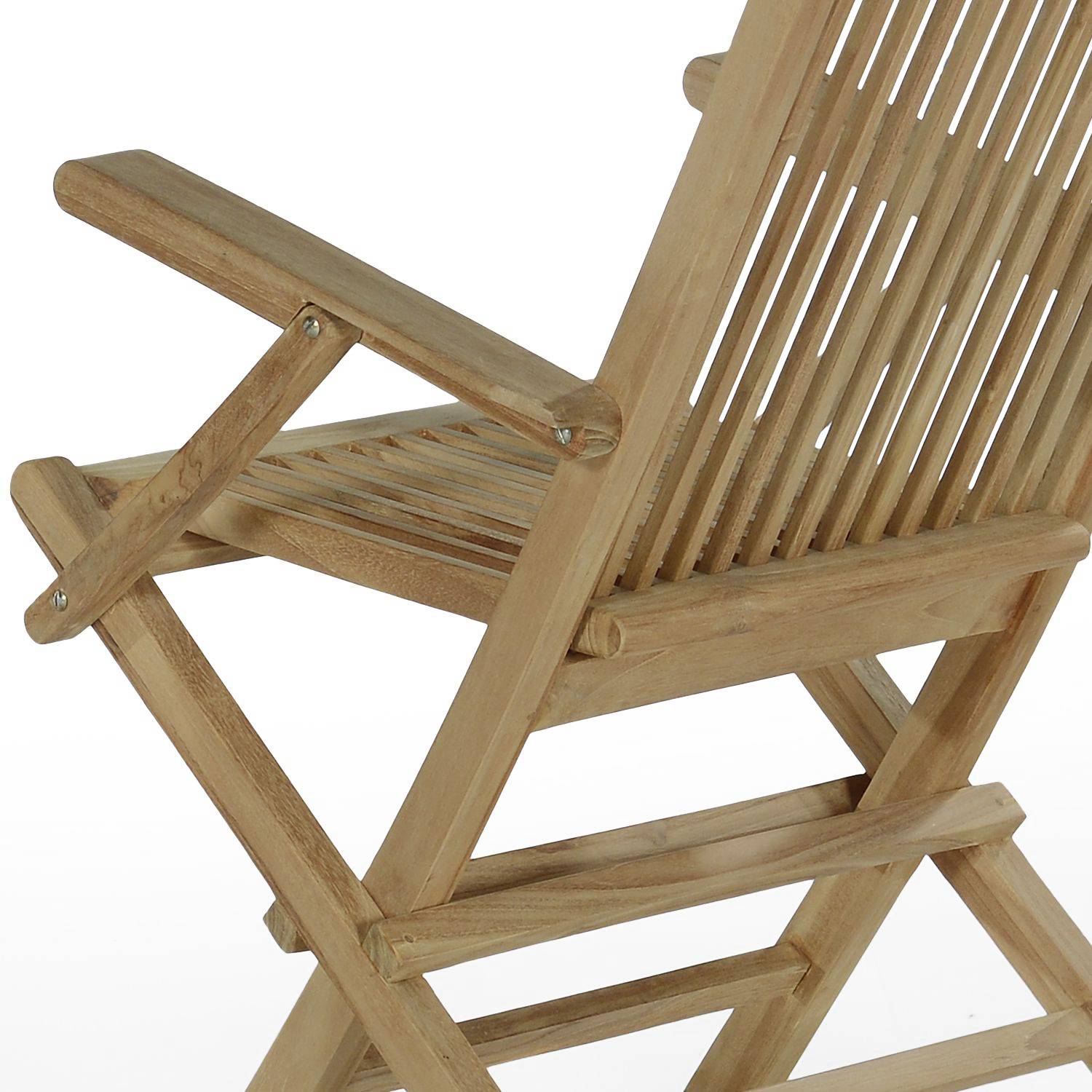 Fauteuils de jardin pliants en teck massif Java (lot de 2) - 6