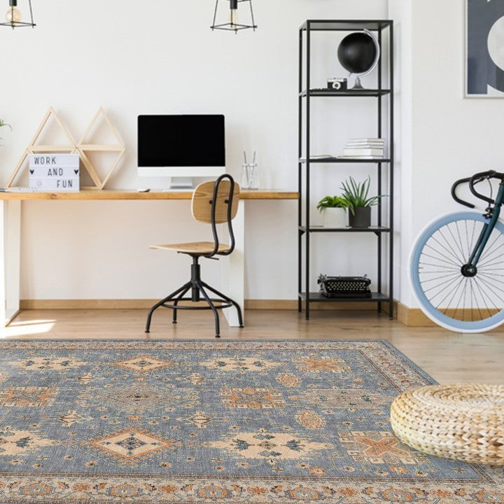 MODEMA - Tapis lavable en machine, envers antidérapant, 80x120cm, pied de lit, chambre Eclipse - 4