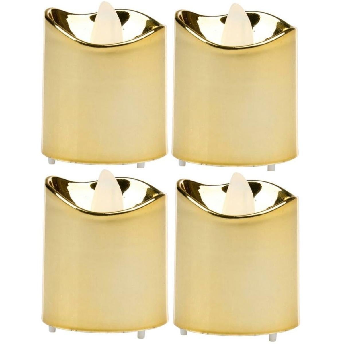 Zestaw 4 świeczek Tea Light Led złoty