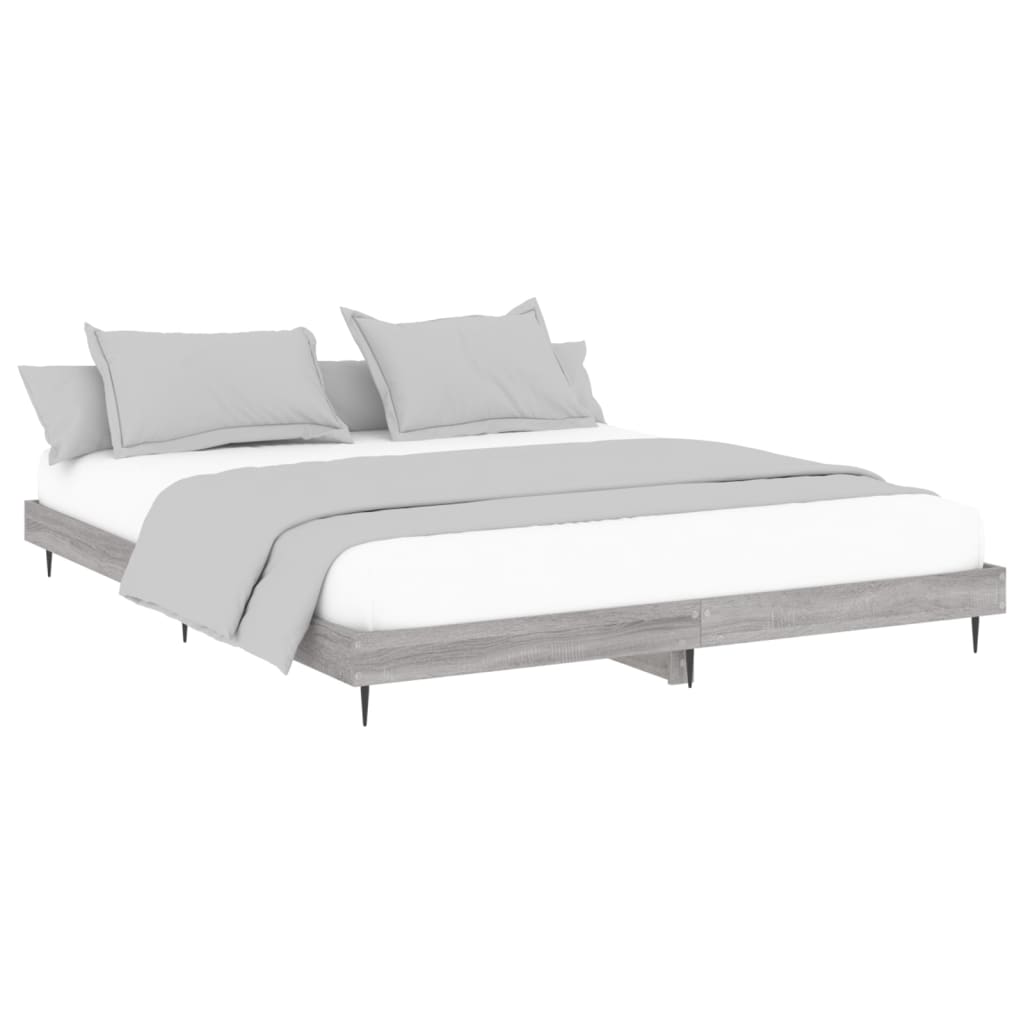 Cadre de lit sonoma gris 140x200 bois d'ingénierie - 3