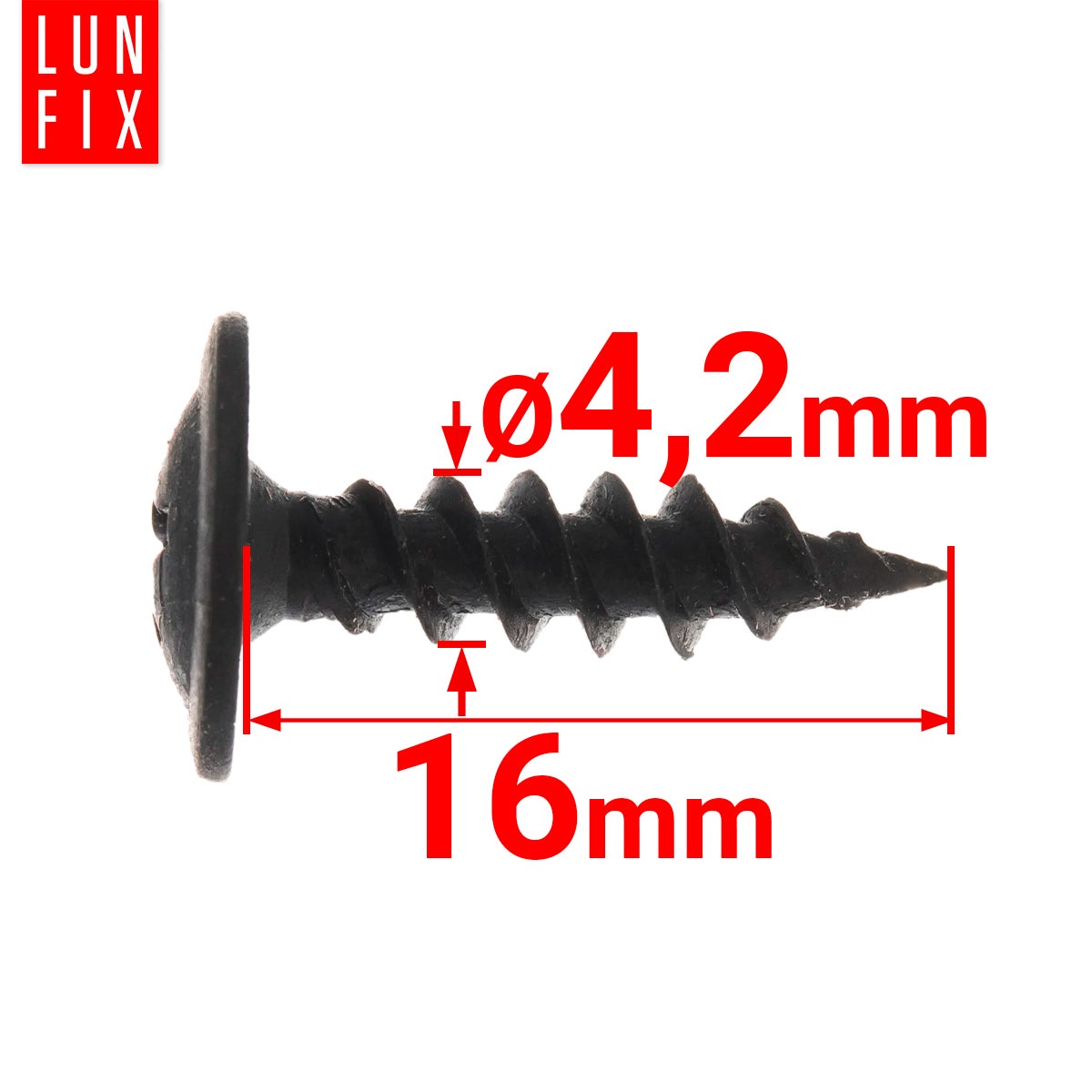 Wkręty do metalu z łbem podkładkowym fosfatowane 4,2x16mm 100szt. - 2