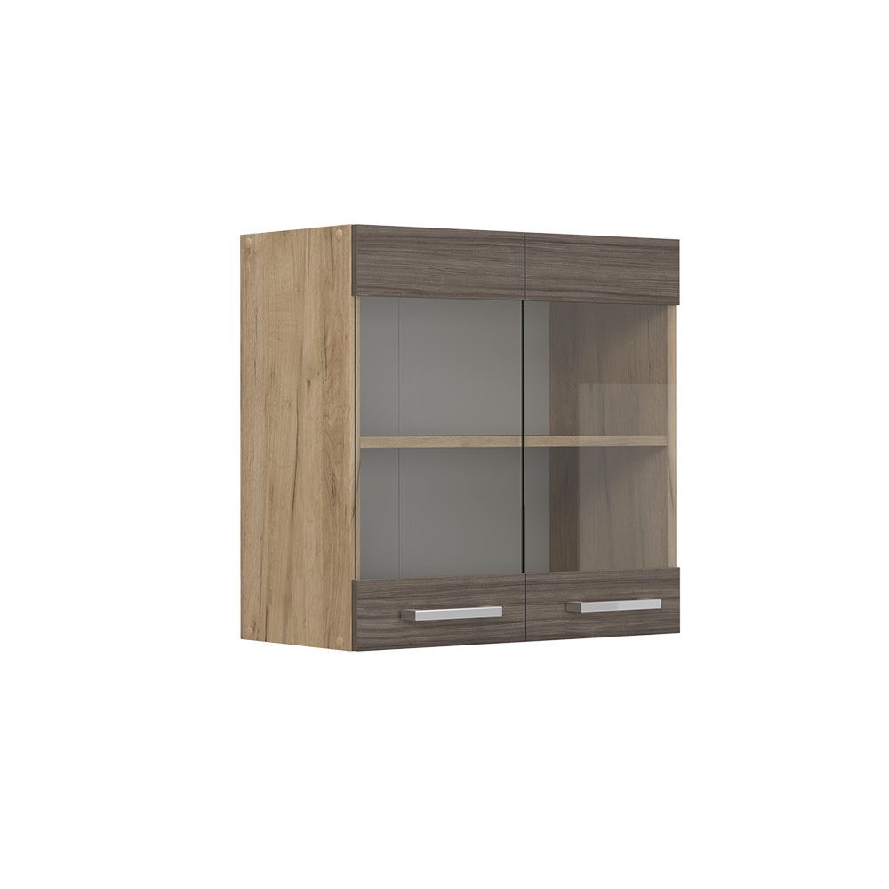 Vicco Szklana szafka kuchenna R-Line, Szlachetna szarość, 60 cm