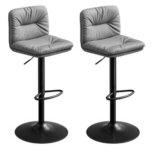 Set Di 2 Sgabelli Da Bar,Sgabelli Alti,Sgabelli Cucina,Sedie Da Bar Grigio Chiaro In Velluto Cww214523 Maisonchic 78652730