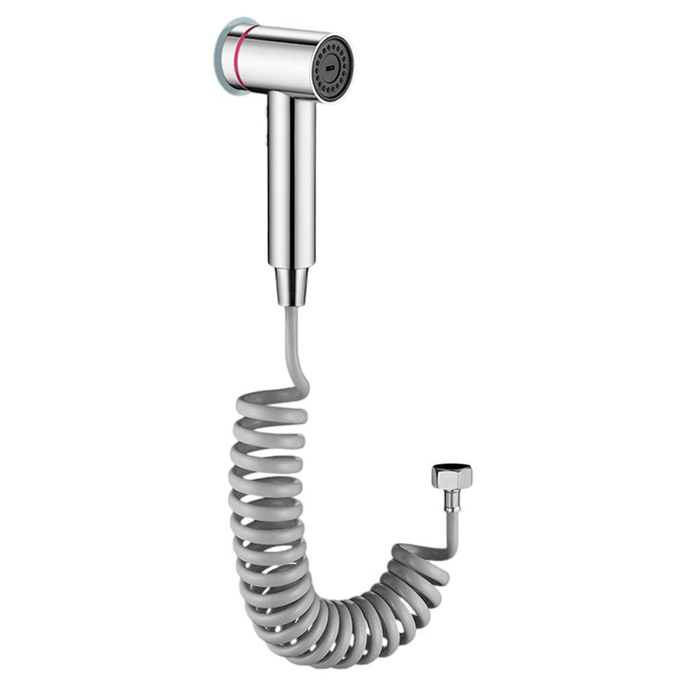 Trzyczęściowa ręczna słuchawka prysznicowa WC, pistolet do bidetu, pistolet + podstawa + 2-metrowy wąż, srebrny