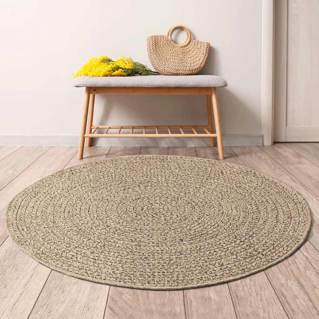 Vidaxl alfombra zizur apariencia de yute interior y exterior ø 200 cm