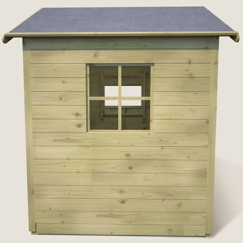 Cabane en bois traité avec préau et banc HACIENDA - 8