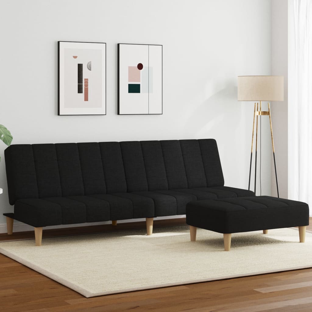 Nino Divano Letto Convertibile Per Bambini – 2 Posti Con Pouf E Cuscino, Grigio, Certificato Oeko-Tex