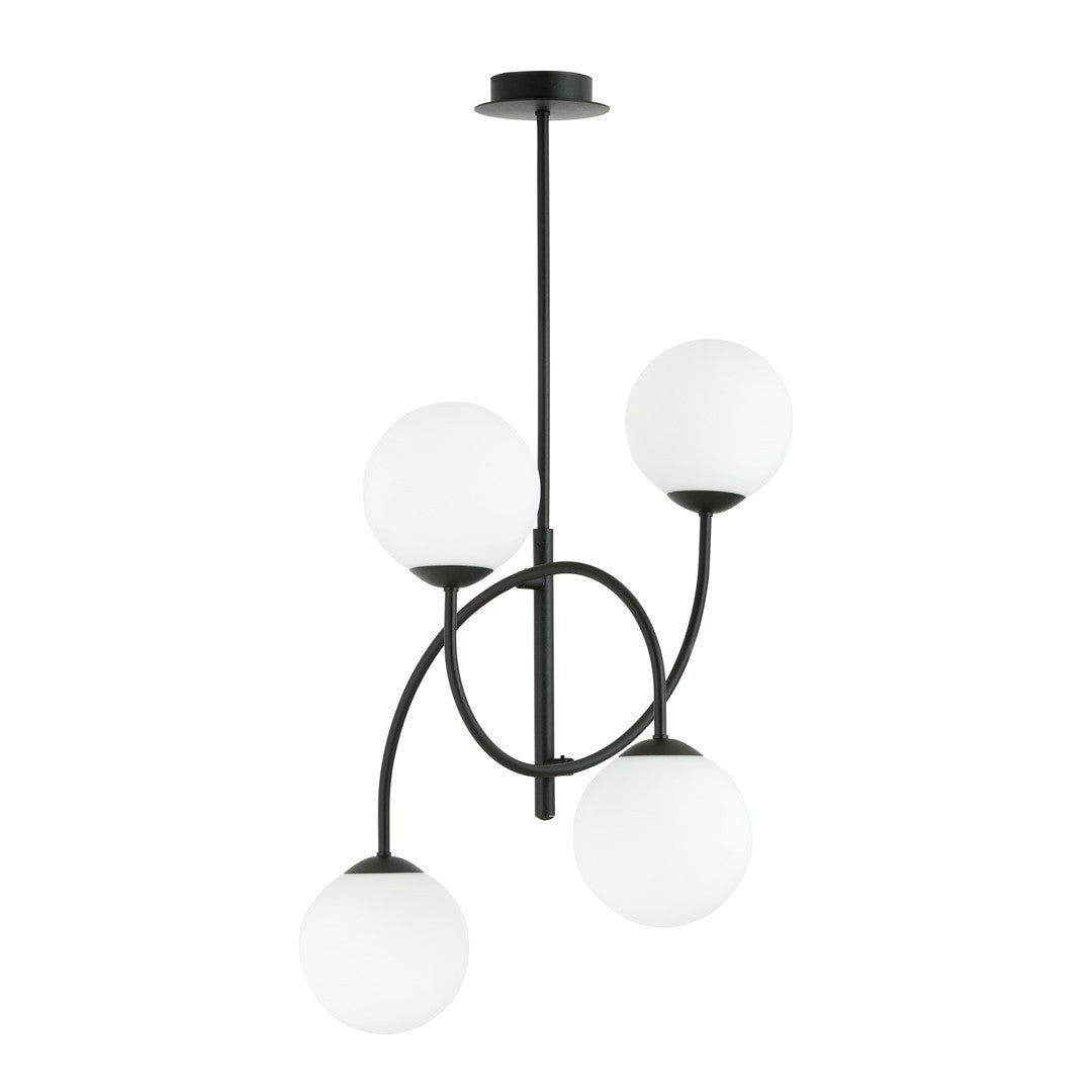 Lampa wisząca Archi czarno-biała 4xE14x40W wym: 75 x 40 x 40 cm szkło Emibig