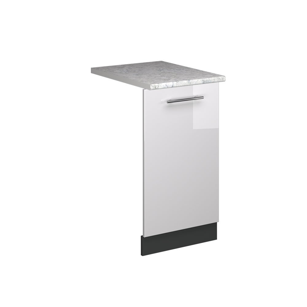 Vicco Panel przedni zmywarki Fame-Line, Biały wysoki połysk, 45 cm , BP Marmur