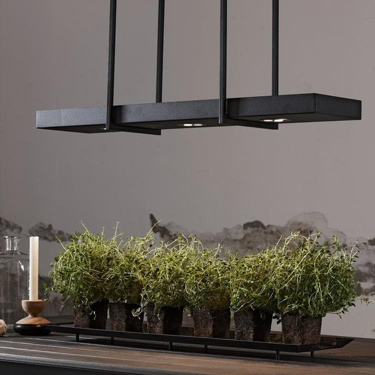 TRAY-Suspension plateau 3 lumières LED Métal L80cm - - 3