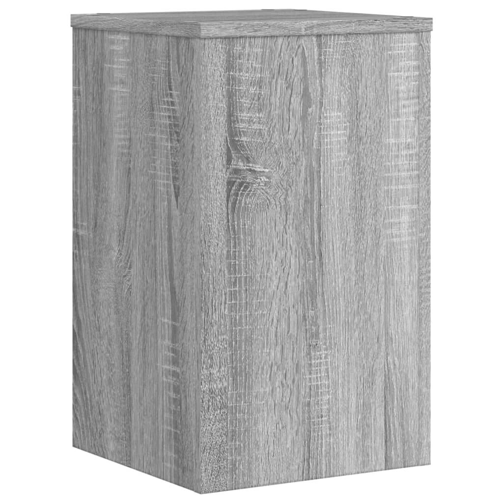 Supports pour plantes, 2 pièces, gris, panneau de bois - 5