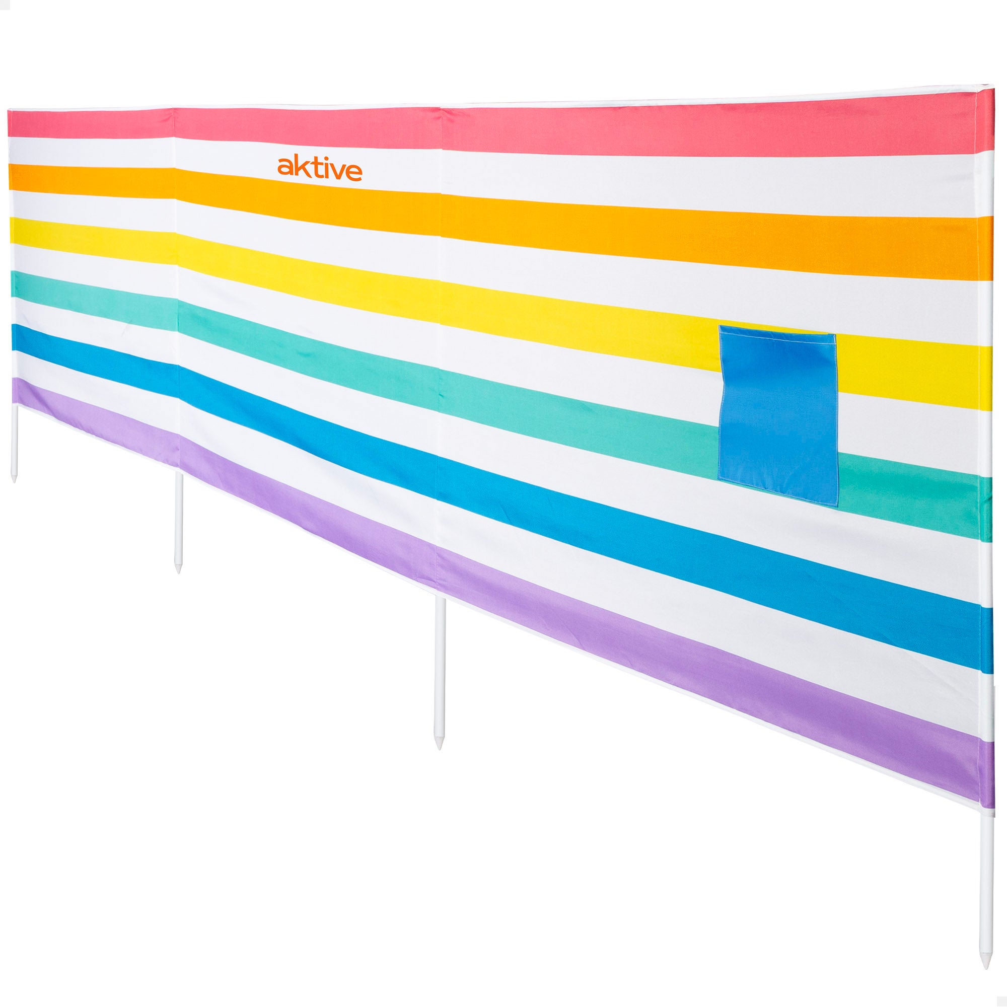Aktive paravientos playa multicolor 360x58 cm uv30 con bolsillo