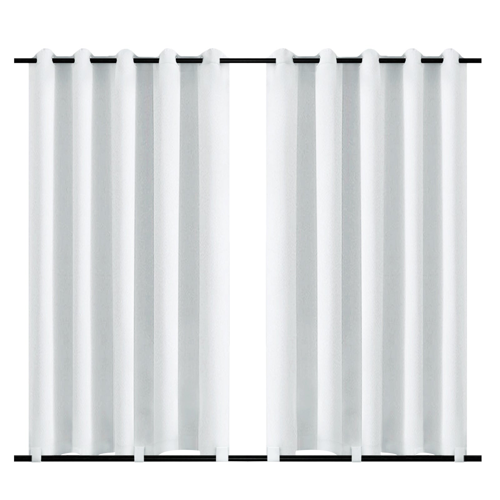 Rideau D'extérieur Imperméable, Étanche Anti-Poussière Rideau Voilage Blanc, pour Porche Avant Pergola Cabanon Gazebo, Ensemble De 2 Panneaux (W52 x L96( 132 * 243cm