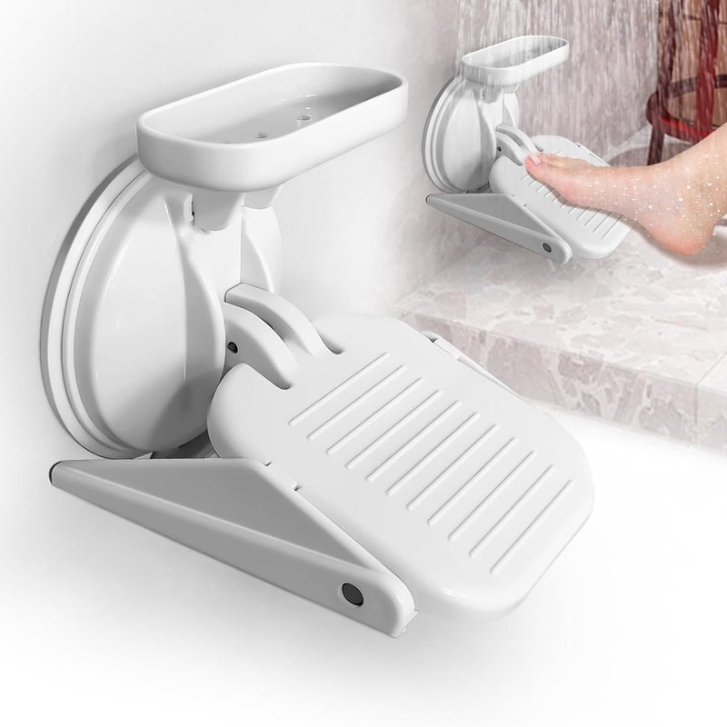 Podnóżek pod prysznic, podnóżek łazienkowy z mocną przyssawką, antypoślizgowy podnóżek do golenia, do użytku domowego