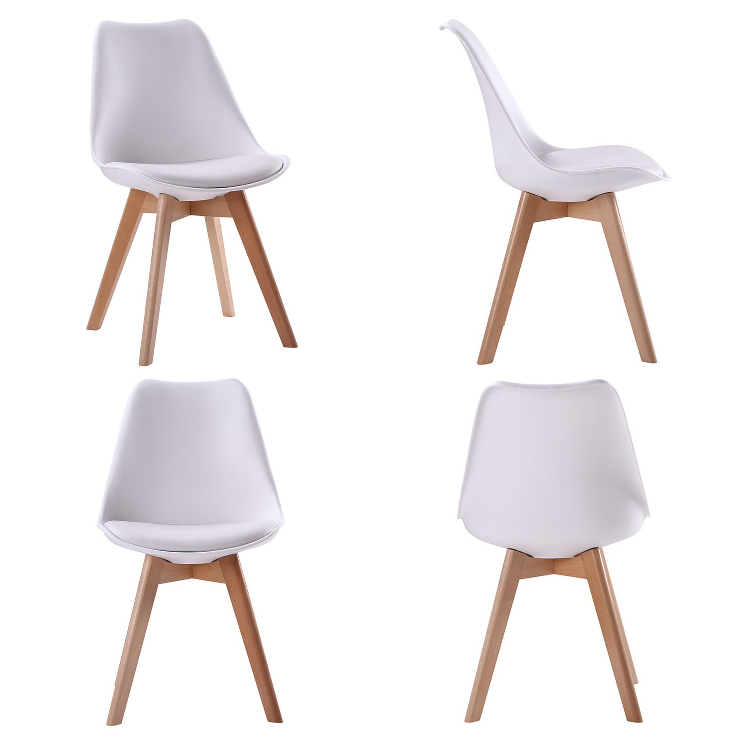 Ensemble table ronde 120cm MARTHA et 4 chaises NORA blanc - 3