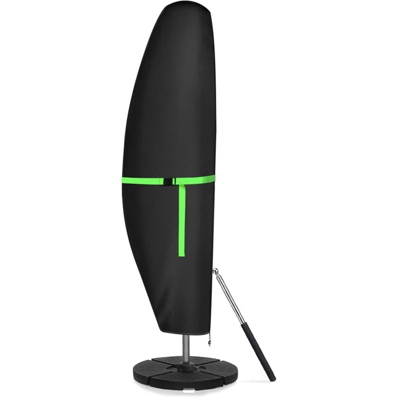 Pokrowiec Ochronny na Parasol, Nowy Pokrowiec 420D na Parasol z Tyczką Teleskopową i Klamrą, Wiatroodporny, Anty-UV, -210 x 45/72/32 cm