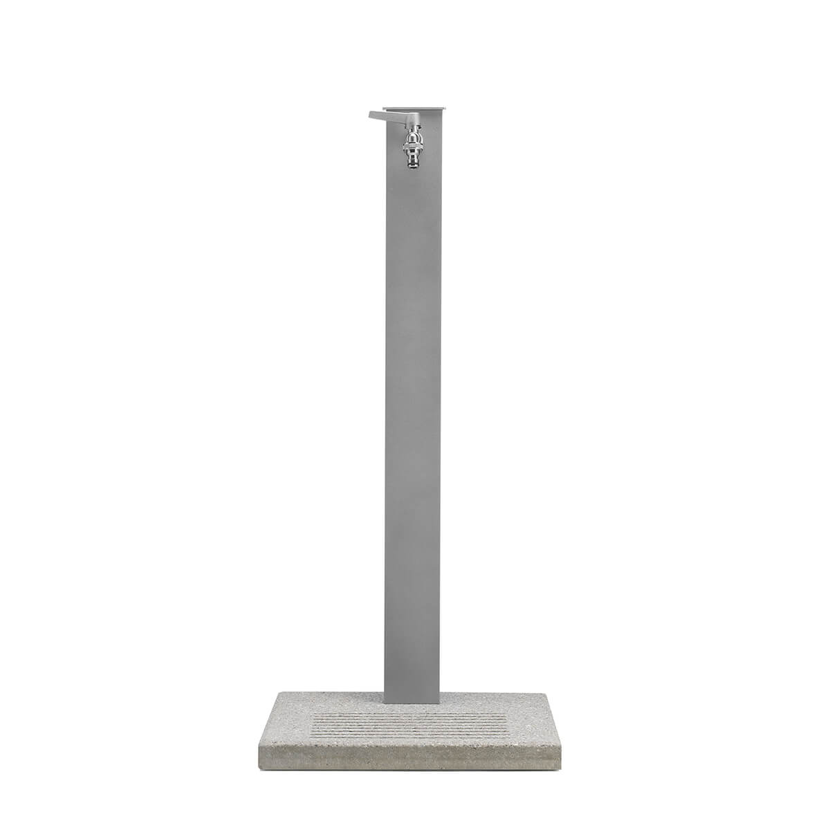 Belfer Fontaine de jardin en colonne en acier/aluminium - socle en ciment, Aluminium, résistante pour extérieur - 100% Made in Italy - 2