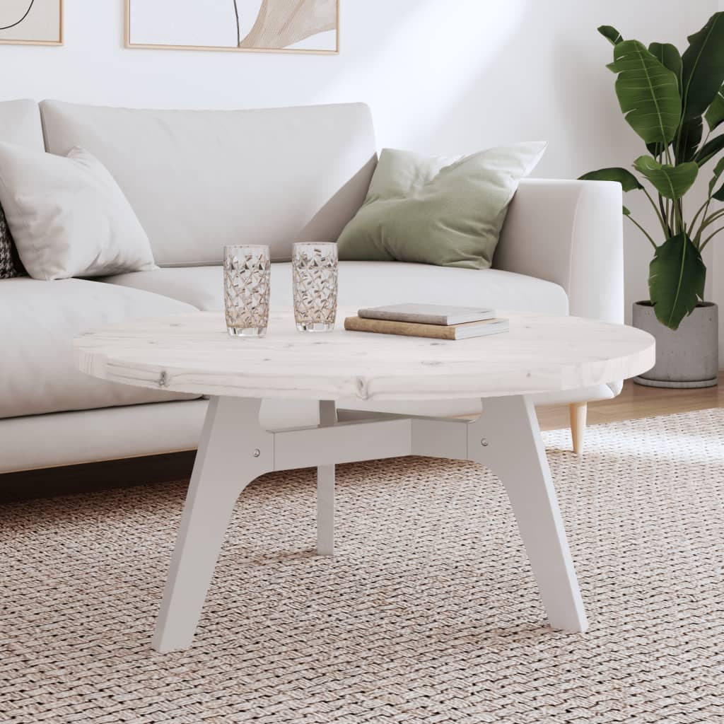 Maison exclusive - tablero de mesa redondo madera maciza de pino blanco ø90x3 cm
