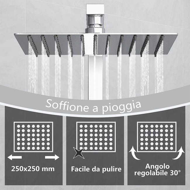 KIT SOFFIONE DOCCIA INOX CON TUBO FLESSIBILE 1,8MT E SUPPORTO A MURO Getto Regolabile Grigio Dimensione 23cm Diametro 11cm Cod 6964 86283792 KIT SOFFIONE DOCCIA INOX CON TUBO FLESSIBILE 1,8MT E SUPPORTO A MURO Getto Regolabile Grigio Dimensione 23cm Diametro 11cm Cod 6964 86283792