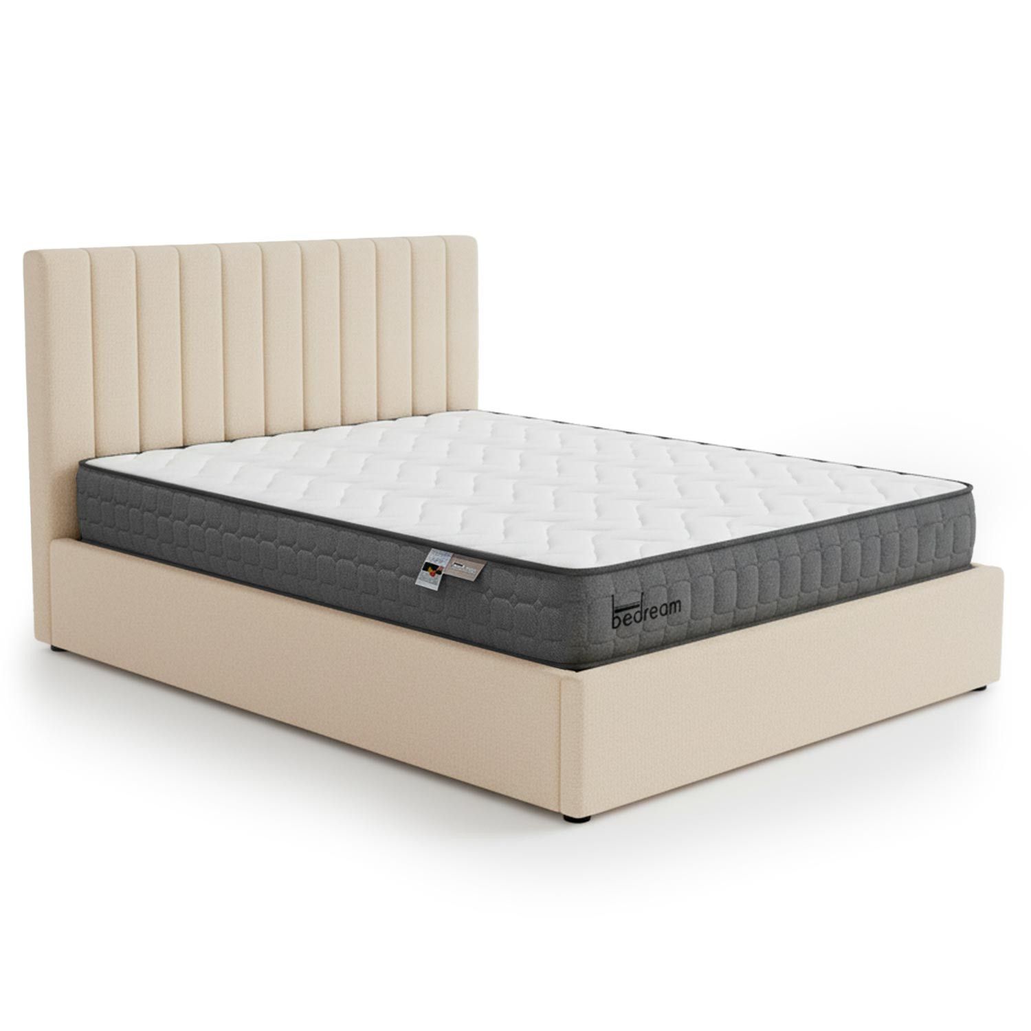 Pack Lit-coffre Songe Matelas Bedream 160x200cm Tissu bouclette Beige ...